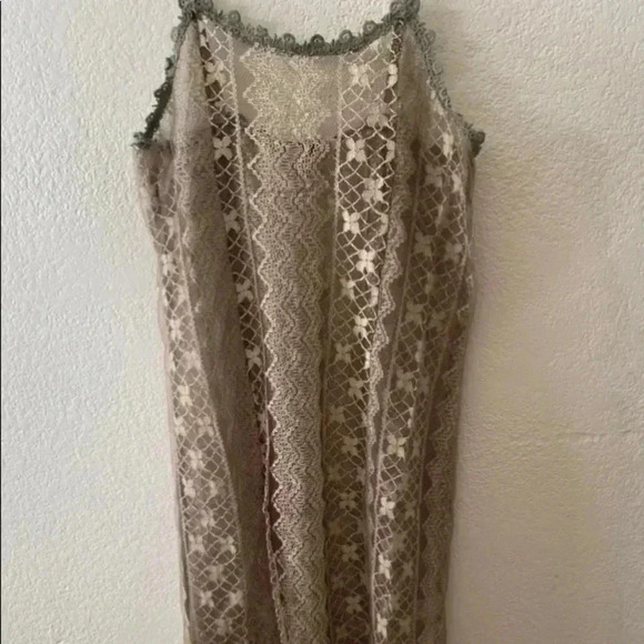 🆕Caramel Silk-Blend Geometric Sheath Dress L🆕 - Picture 3 of 3